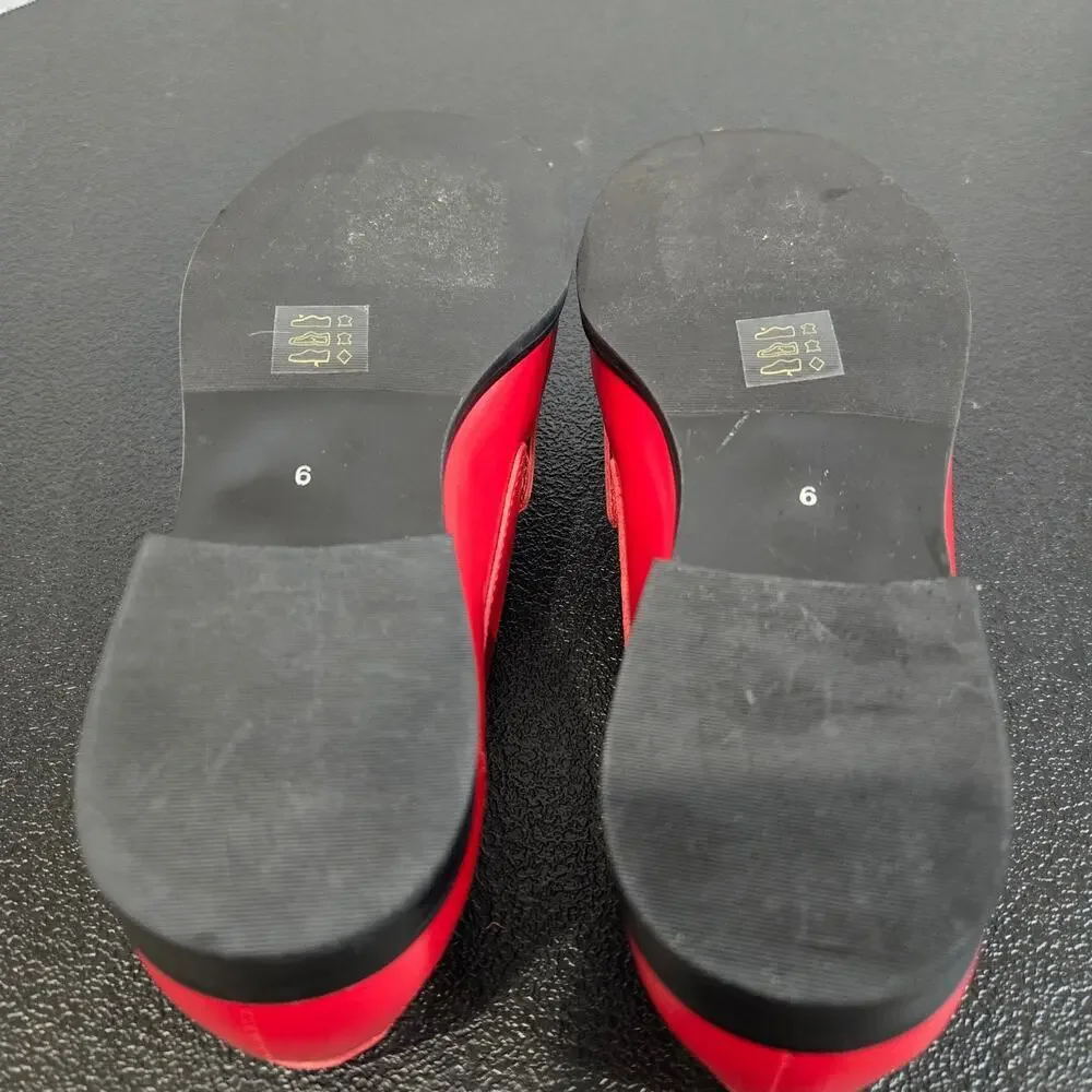 Red Women’s Penny Loafers - Classic Slip-On Flats
